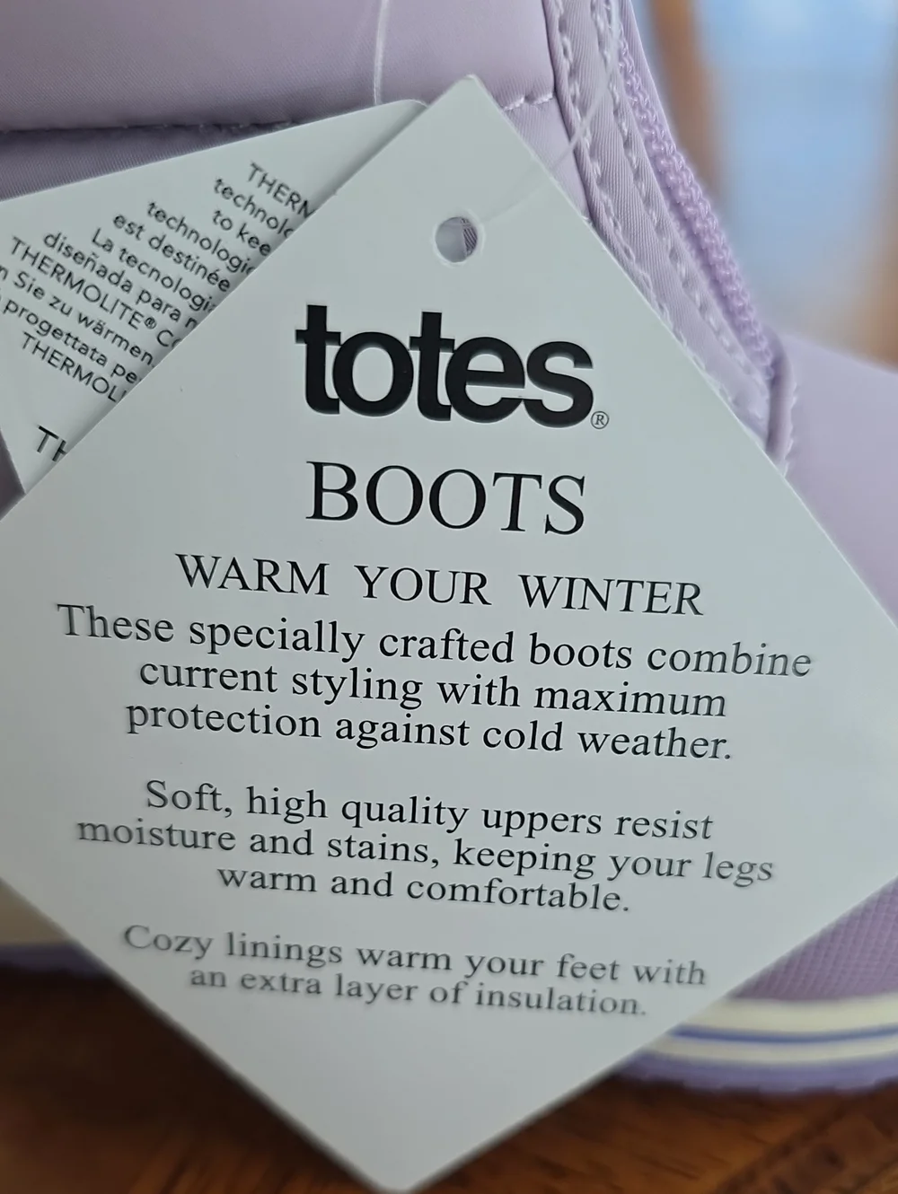 Totes Toddler Girls Zippy Waterproof Insulated Flat Heel Winter Boots LILAC 9T